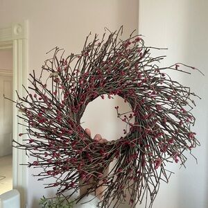 Rustic Red Berry Holiday Wreath